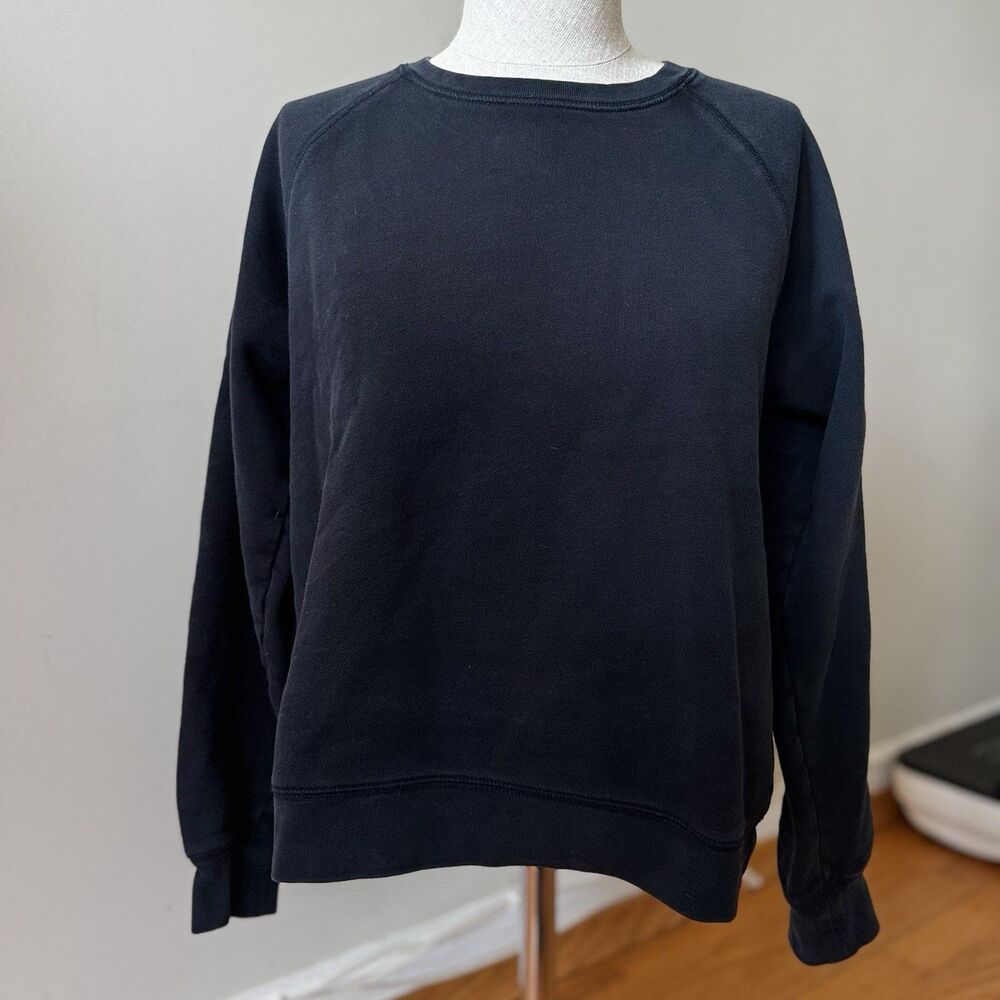 Everlane Women’s Pullover Cotton Sweater Black S FLAWED Preppy Casual Academia